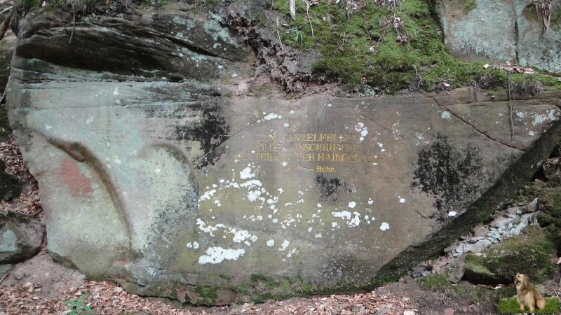 Ritterstein Nr. 090-2 Zum Kanzelfelsen mit den Inschriften der Teilung der Haingeraide 108 Schr..JPG - Ritterstein Nr.90  Zum Kanzelfelsen mit den Inschriften der Teilung der Haingeraide 108 Schr.